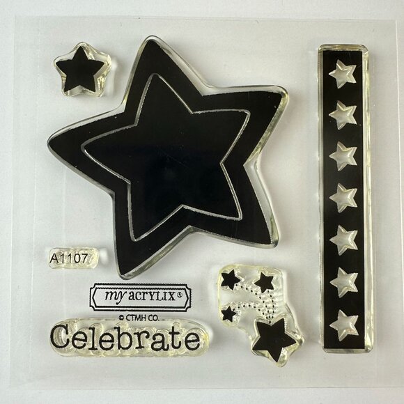 My Acrylix Clear Stamps Set Celebrate a1107 Stars - Picture 1 of 1